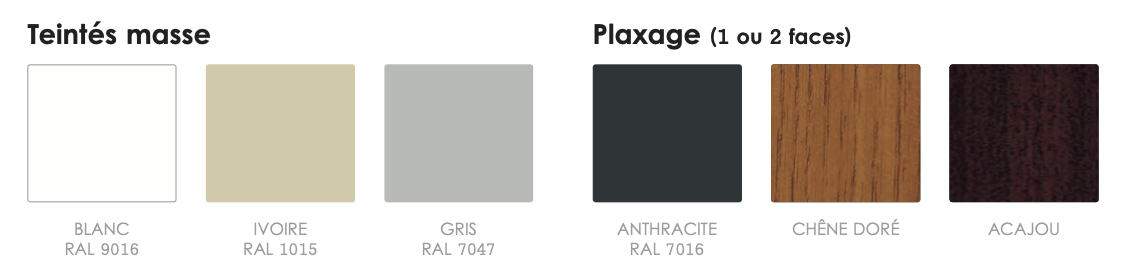 Notre gamme de couleurs